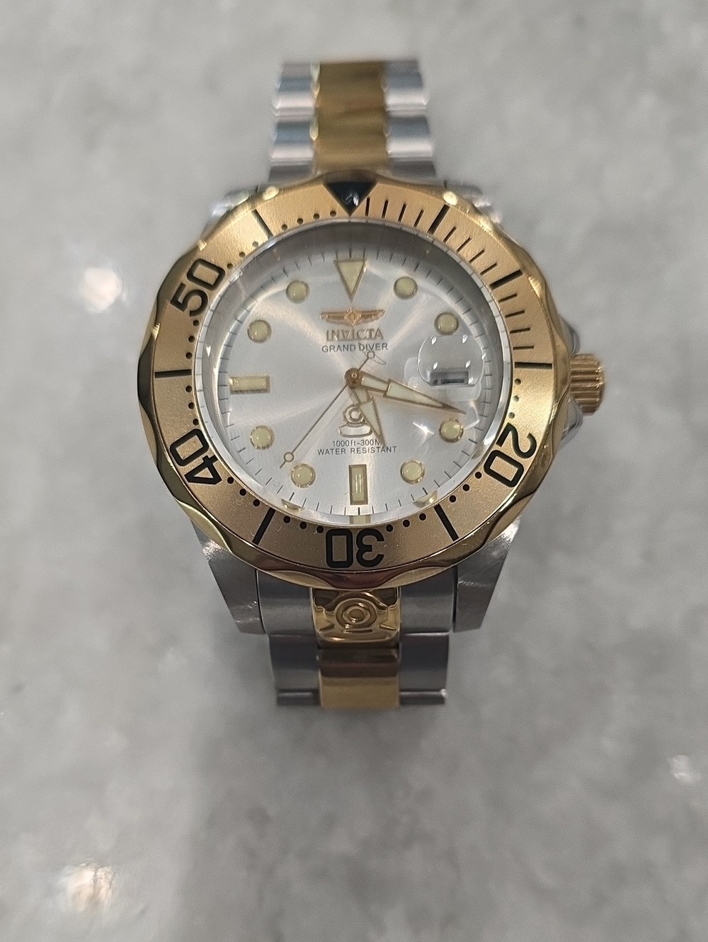 Invicta Two-Tone Gold and Silver Grand Diver Bracelet Watch